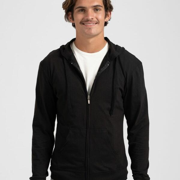 Unisex Beach Full-Zip Hooded Long Sleeve T-Shirt Thumbnail