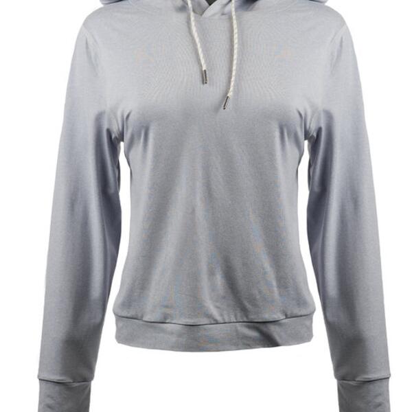 Ladies' Modest Crop Hooded Sweatshirt Thumbnail