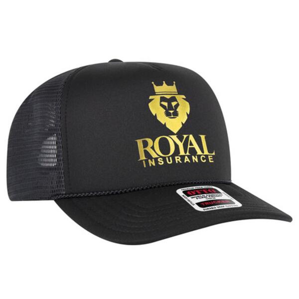 OTTO CAP® OTTO COMFY FIT® 5 Panel High Crown Mesh Back Trucker Hat Thumbnail