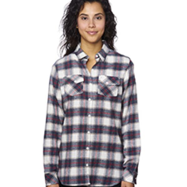 Ladies' Plaid Boyfriend Flannel Shirt Thumbnail