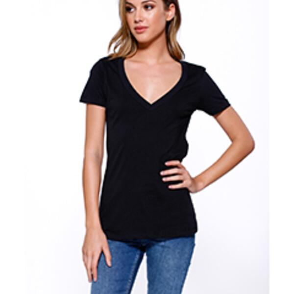 Ladies' Cotton V-Neck T-Shirt Thumbnail