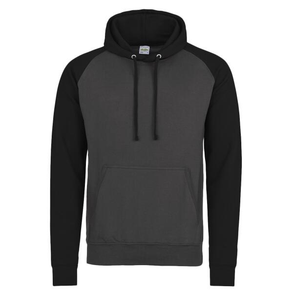 Adult Midweight Contrast Baseball Hooded Sweatshirt Thumbnail