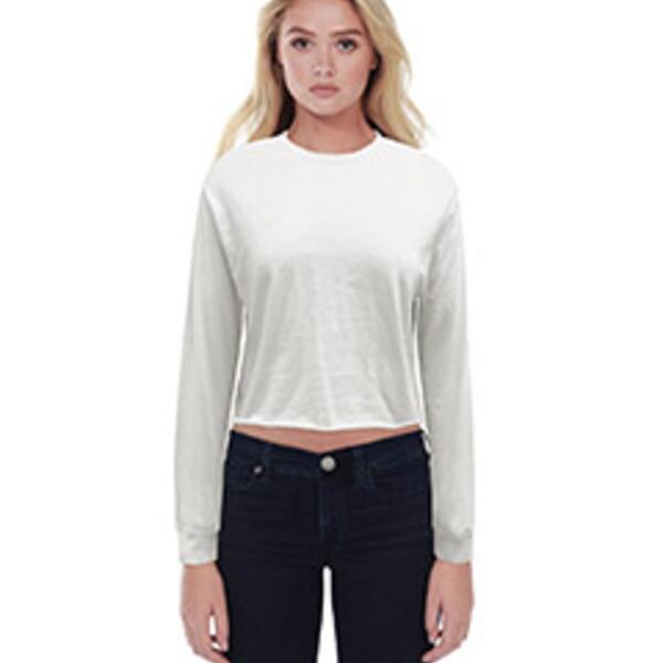 Ladies' Long-Sleeve Crop Boyfriend T-Shirt Thumbnail