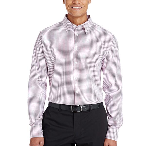 CrownLux Performance® Men's Micro Windowpane Woven Shirt Thumbnail